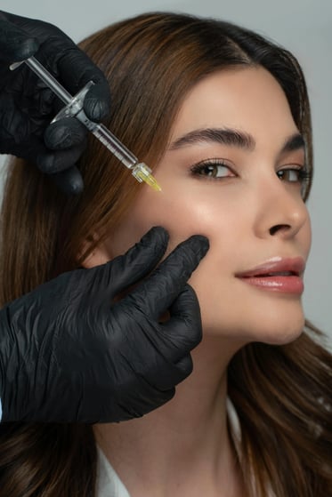 Bistimulator injection on womens cheek