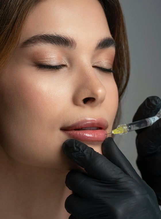 close up of women with makeup getting botox