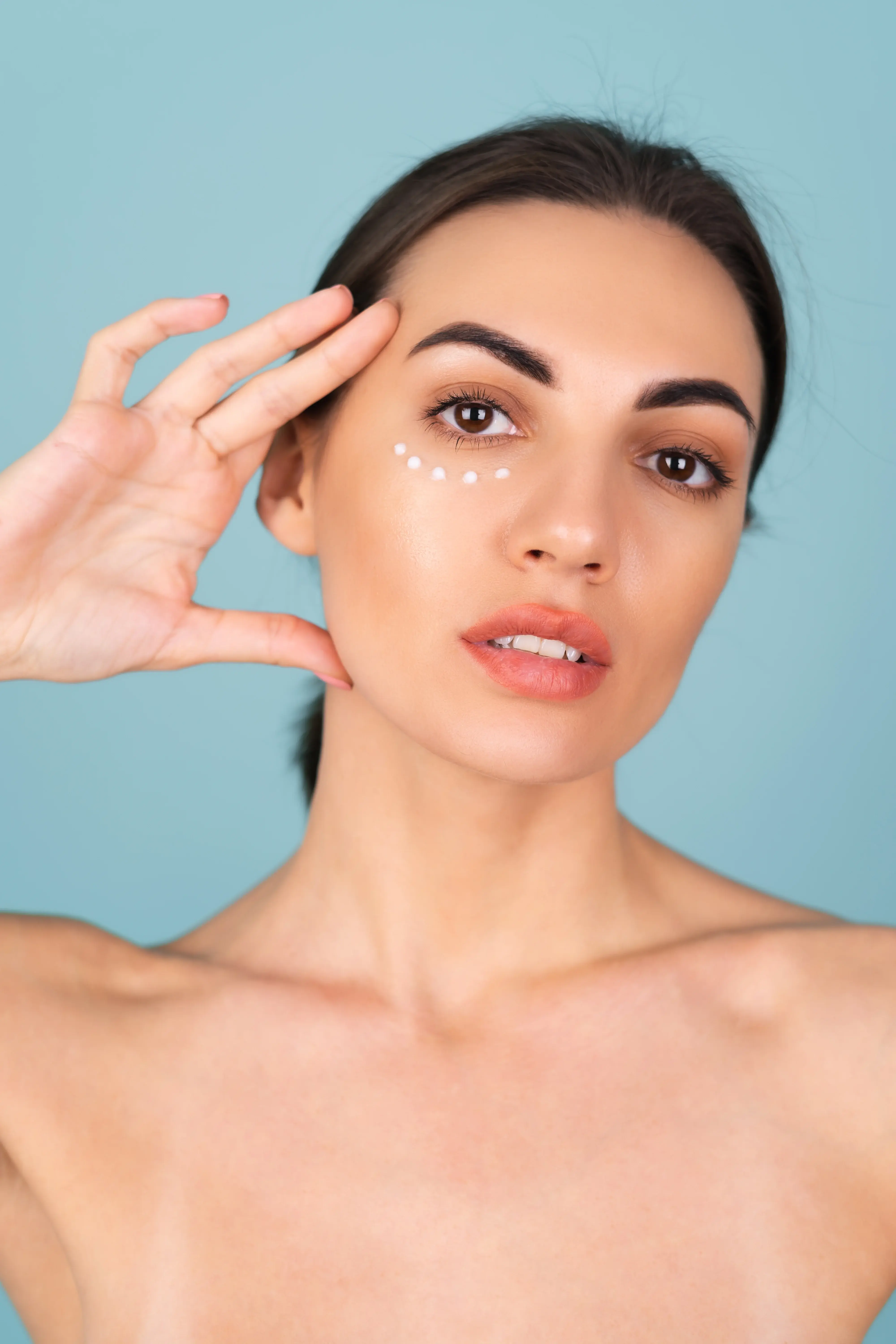 woman with injectables for under eyes
